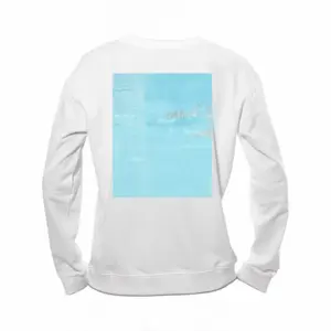 Women Blue Shoes Crew Neck Sweatshirt