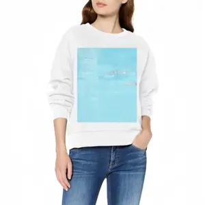 Women Blue Shoes Crew Neck Sweatshirt