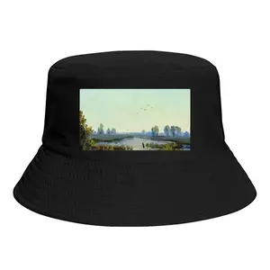 Sunrise Lake With Reeds Thick Fisherman Hat