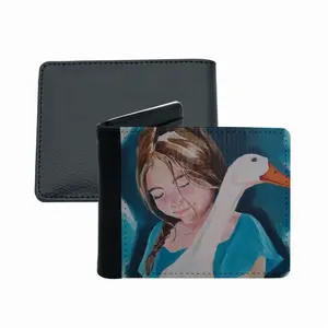 A Girl With A Goose Men's Wallet