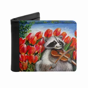 Raccoon Celebrating Spring Men's Wallet