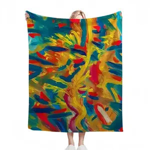 Burning Flame Flannel Blanket (Multi-Size, Vertical)