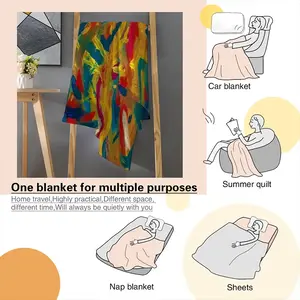 Burning Flame Flannel Blanket (Multi-Size, Vertical)