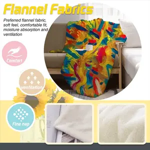 Burning Flame Flannel Blanket (Multi-Size, Vertical)