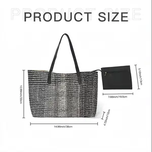 Untitled (Lines) Leather Shopping Hanbag