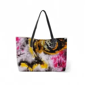 Ephemeral Face I Leather Shopping Hanbag