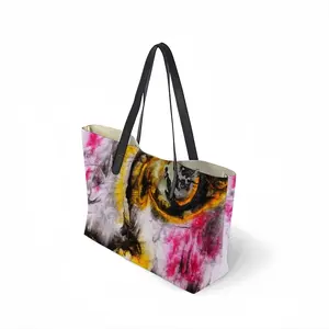 Ephemeral Face I Leather Shopping Hanbag