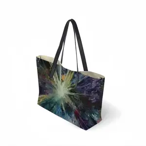 Chaos In The Space Leather Shopping Hanbag