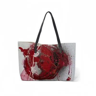 Basic Red Leather Shopping Hanbag