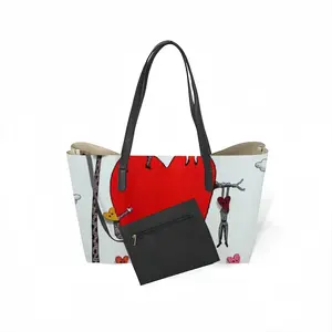 Love Is All Around Leather Shopping Hanbag