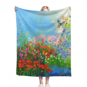 Butterflies Are Free Ii Flannel Blanket (Multi-Size, Vertical)