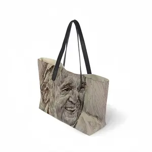 Pope Francis Portrait Leather Shopping Hanbag