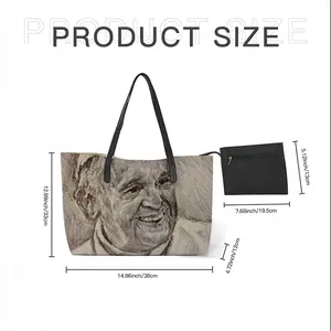 Pope Francis Portrait Leather Shopping Hanbag