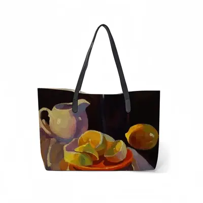 Still Life With Lemon Leather Shopping Hanbag