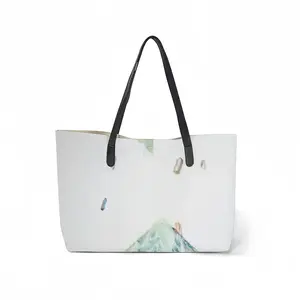 Structural Cracks Leather Shopping Hanbag