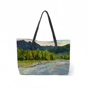 Signed Mountain River Leather Shopping Hanbag