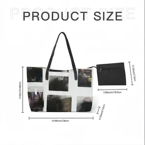 Printed Press Leather Shopping Hanbag