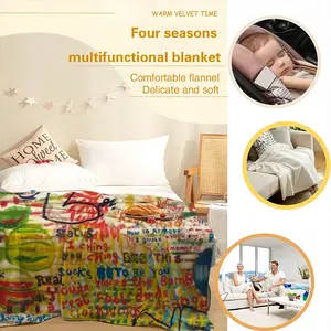 Artjpg Flannel Blanket (Multi-Size, Vertical)