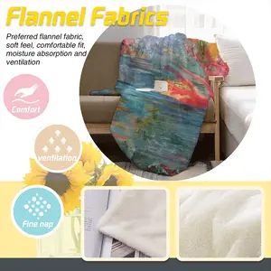 Alligator In Plastic River Flannel Blanket (Multi-Size, Vertical)