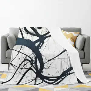 Hebe Royal Abstract Flannel Blanket (Multi-Size, Vertical)