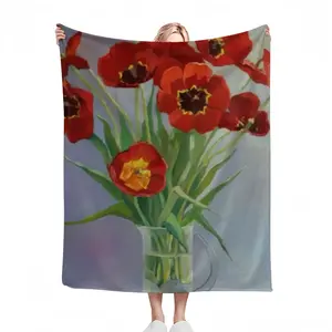 Tulips Flannel Blanket (Multi-Size, Vertical)