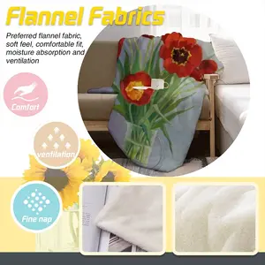 Tulips Flannel Blanket (Multi-Size, Vertical)