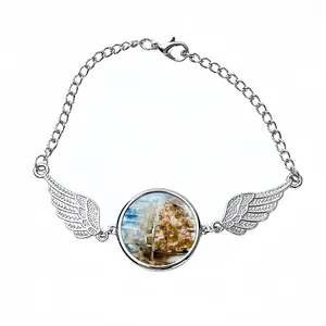 She Is Elsewhere Winged Circular Bracelet