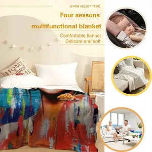 Summer Rain Flannel Blanket (Multi-Size, Vertical)