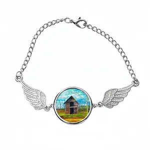 Barn By The Side Of The Road Winged Circular Bracelet