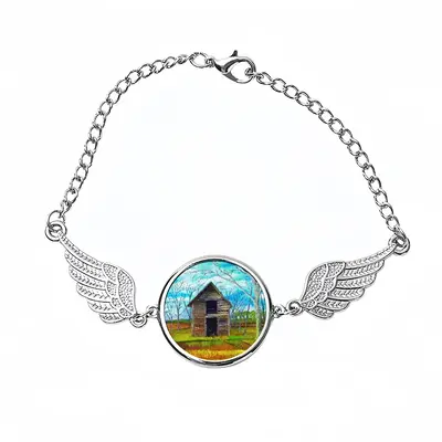 Barn By The Side Of The Road Winged Circular Bracelet