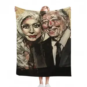 Lady Gaga And Tony Bennett Flannel Blanket (Multi-Size, Vertical)