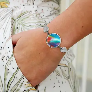 Rainbow Bridge Winged Circular Bracelet