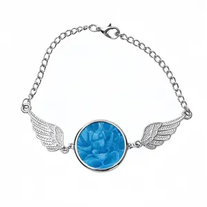 Blue Dahlia Winged Circular Bracelet