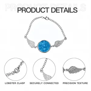 Blue Dahlia Winged Circular Bracelet