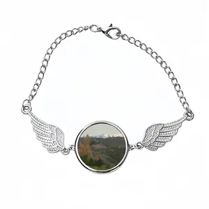 View Of Castelnou France Winged Circular Bracelet