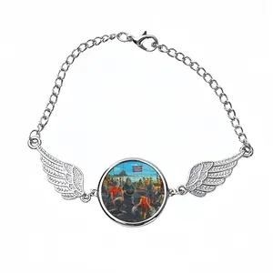 Road To Brotherhood Winged Circular Bracelet