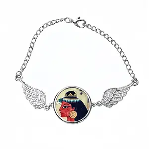 Striking Eyes Winged Circular Bracelet