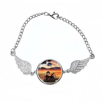 Safe Crossover Winged Circular Bracelet