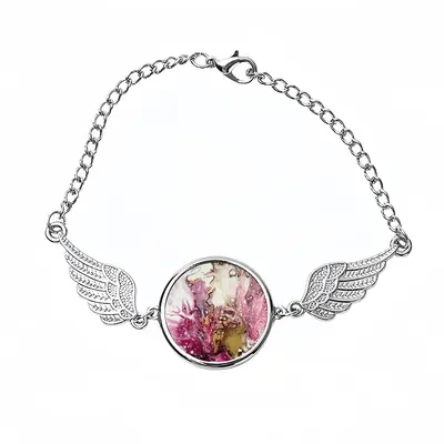 Raspberry Bloom Winged Circular Bracelet