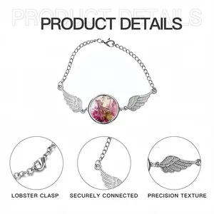 Raspberry Bloom Winged Circular Bracelet