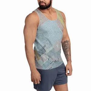 Men Shades Of Grey And Orange Sports Vest