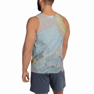 Men Shades Of Grey And Orange Sports Vest