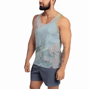 Men Shades Of Grey And Orange Sports Vest