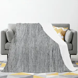 Black On White Iv Flannel Blanket (Multi-Size, Vertical)