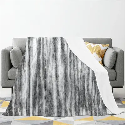 Black On White Iv Flannel Blanket (Multi-Size, Vertical)