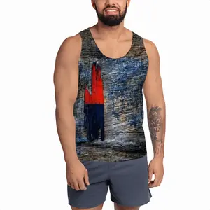 Men Blue White Red Sports Vest