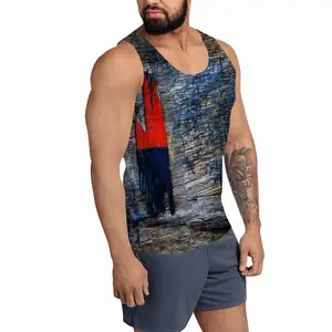 Men Blue White Red Sports Vest