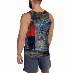 Men Blue White Red Sports Vest