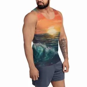 Men Big Sea Sunset Sports Vest