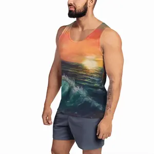 Men Big Sea Sunset Sports Vest